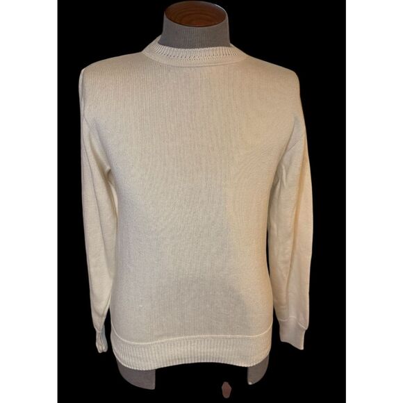 New!  Isle of Cotton Men’s Pullover Sweater Sz. M Golf Cream - Picture 2 of 9